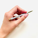 DOUBLE LINE SILVER BALLPOINT PEN
