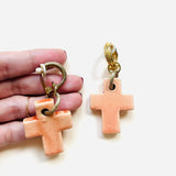 ORANGE CROSS EARRINGS