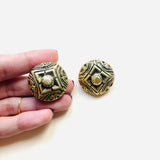 GOLD DAHLIA EARRINGS